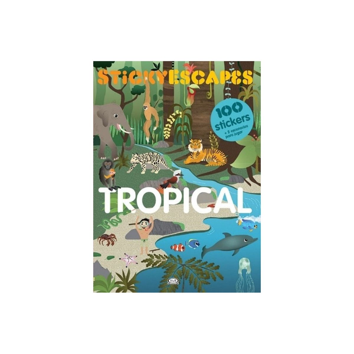 TOP10BOOKS - LIBRO Stickyescapes - Tropical - Stickyescapes - Tropical