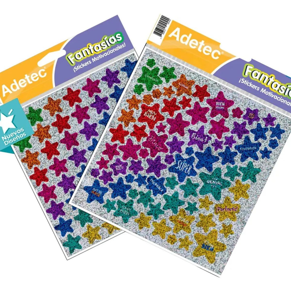 ADETEC - 308 Stickers Escolar Holográfico Estrellitas 15,5x16,25 cm
