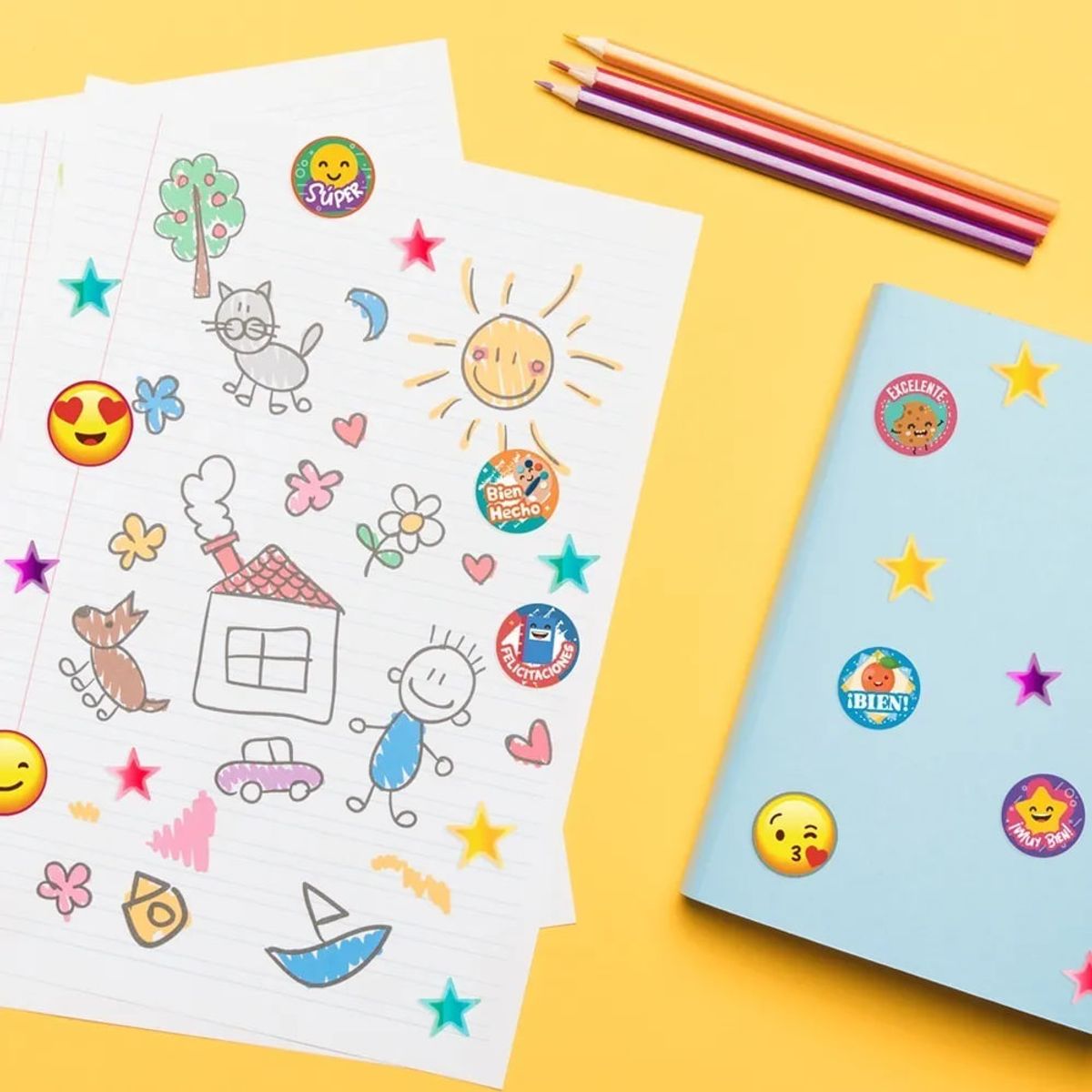 ADETEC - 360 Stickers Escolar Adetec Incentivo Inglés 15,5x16,25 cm