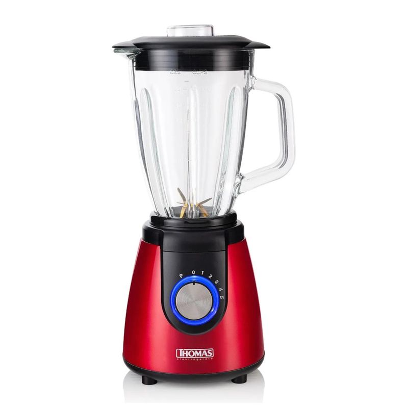 THOMAS - Licuadora Electrica 1500ML 700W 5V Roja Th-700vr Thomas