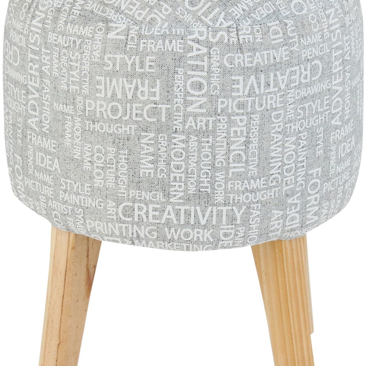 GENERICO - Pouf Bird Alemania Gris Estampado 35x35x45 cm Máxima Design