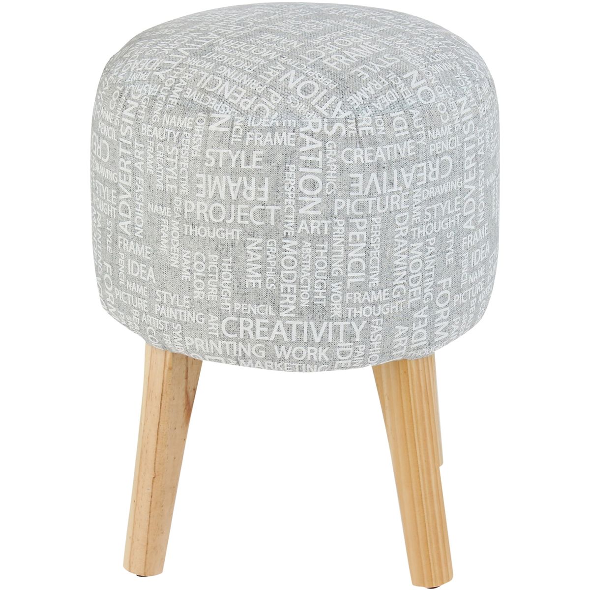 GENERICO - Pouf Bird Alemania Gris Estampado 35x35x45 cm Máxima Design