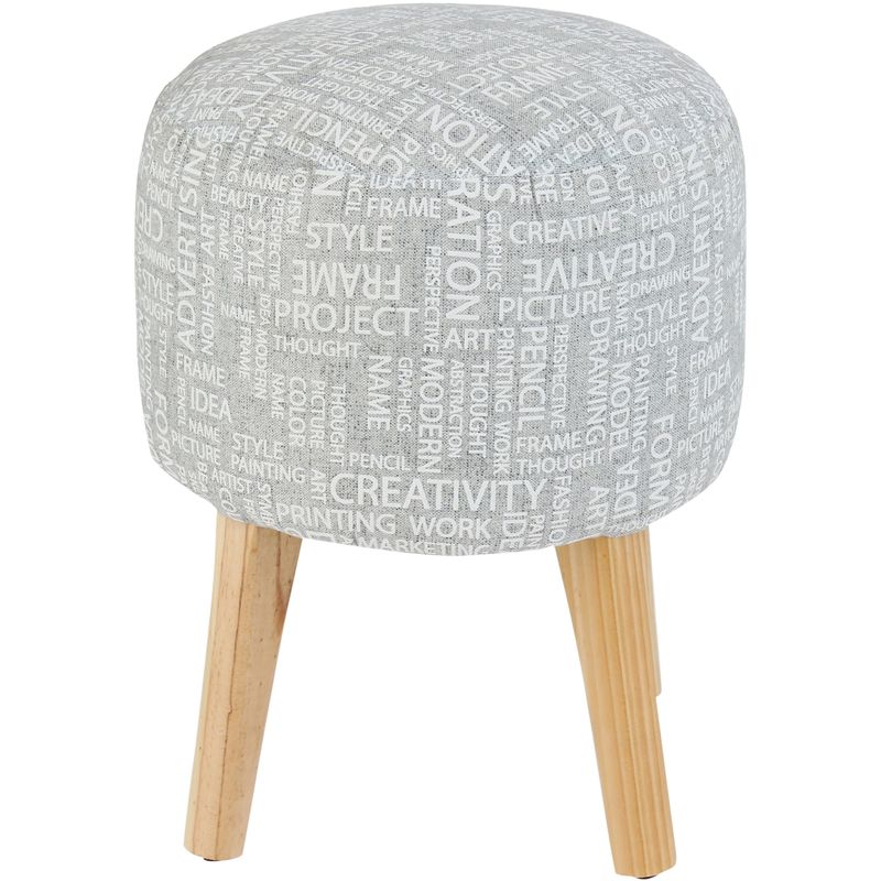 GENERICO - Pouf Bird Alemania Gris Estampado 35x35x45 cm Máxima Design