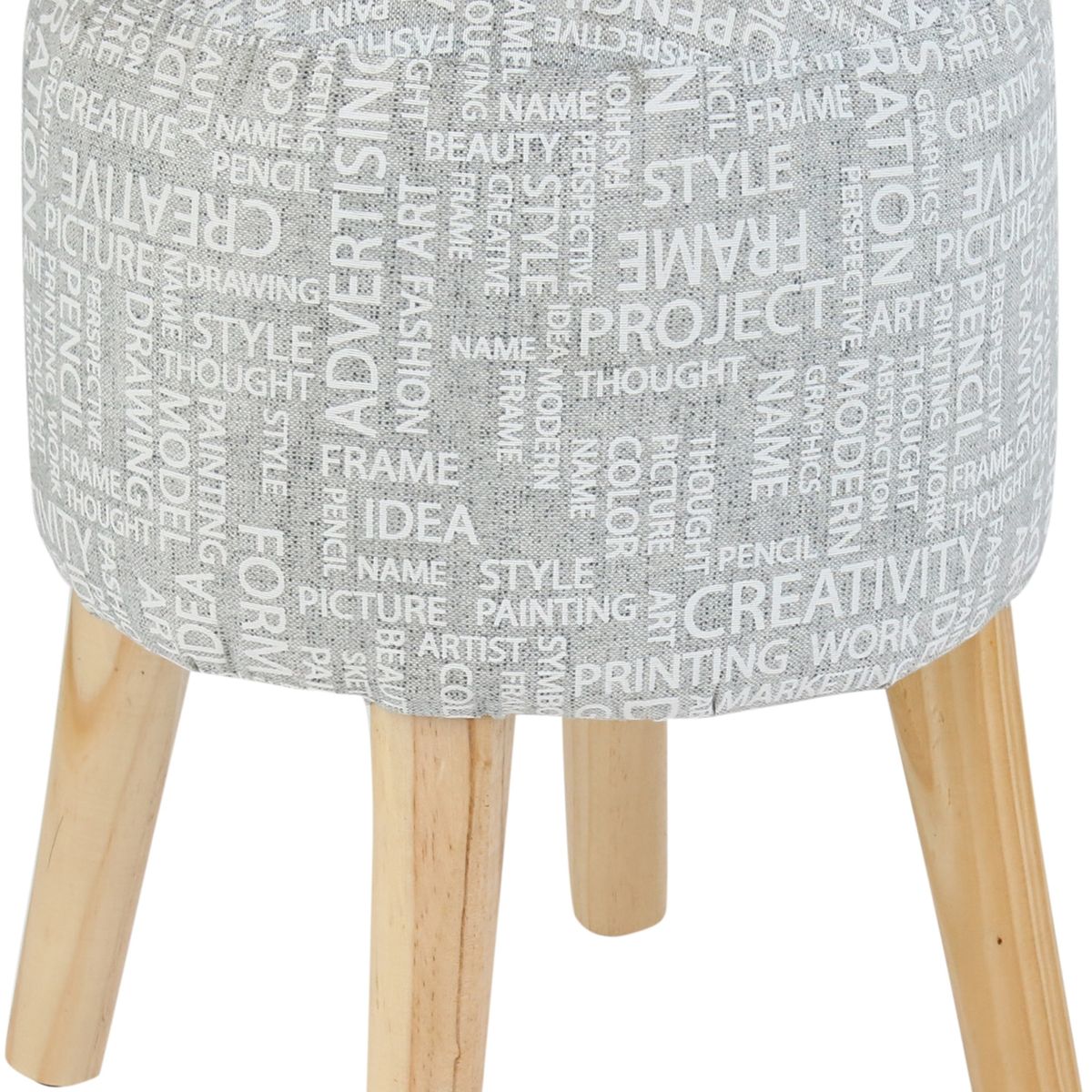 GENERICO - Pouf Bird Alemania Gris Estampado 35x35x45 cm Máxima Design