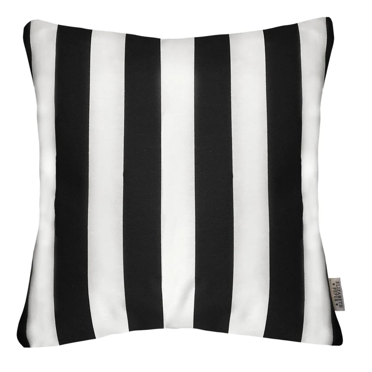 ELIZABETH PEPER - FUNDA COJIN DECORATIVO DISEÑO RAYAS BLANCO Y NEGRO 45X45.