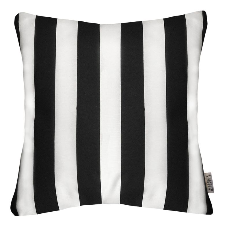 ELIZABETH PEPER - FUNDA COJIN DECORATIVO DISEÑO RAYAS BLANCO Y NEGRO 45X45