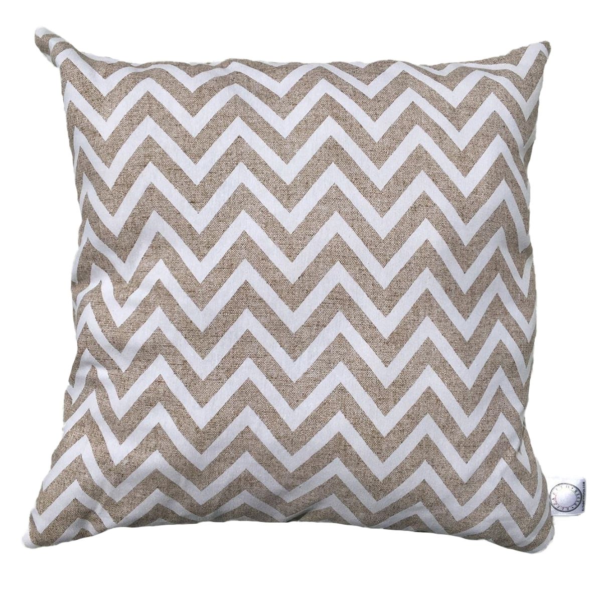 ELIZABETH PEPER - FUNDA COJIN DECORATIVO DISEÑO ZIGZAG CREMA Y BLANCO 45X45.