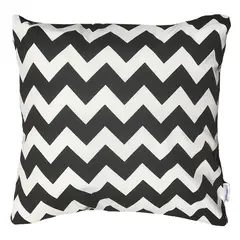 ELIZABETH PEPER - FUNDA COJIN DECORATIVO DISEÑO ZIGZAG BLANCO Y NEGRO 45X45