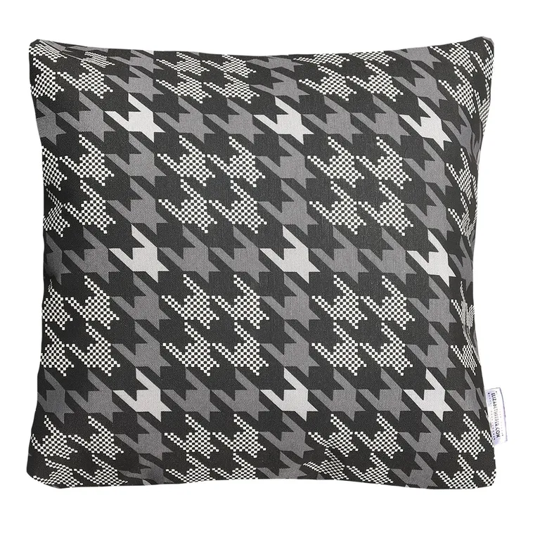 FUNDA COJIN DECORATIVO DISENO PRINT GRIS Y NEGRO 45X45