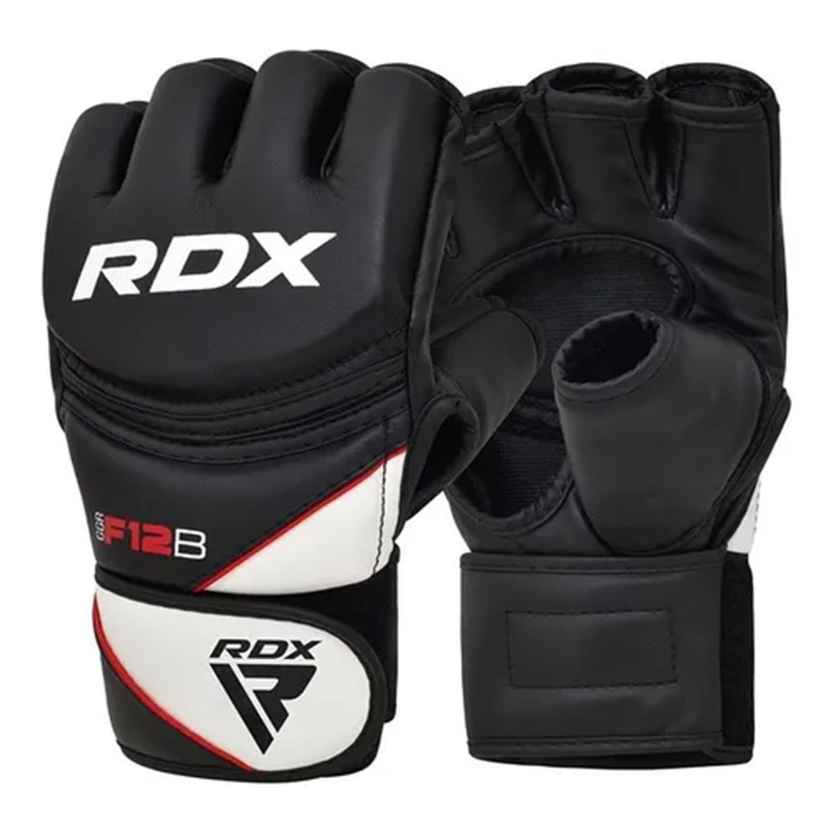 RDX - Guantillas MMA F12 Open Palm Grappling Training - GGR-F12 - Negro M