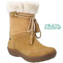 HUSH PUPPIES - Bota Cuero Niña Lakey-K Café [30 - 36]