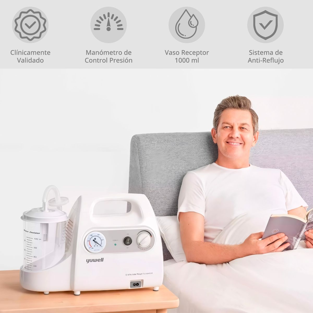 YUWELL - Bomba Equipo de Aspiración Secreciones con Batería