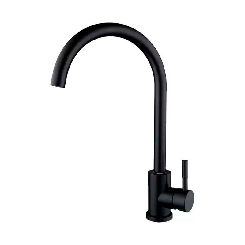 GENERICO - Llave Grifería Lavaplatos Cuello Simple Negro Monomando Tap10
