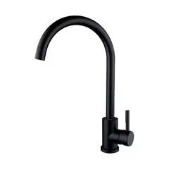 GENERICO - Llave Grifería Lavaplatos Cuello Simple Negro Monomando Tap10