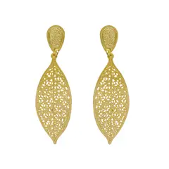 ANDREA COGGIOLA JOYAS - Aros Hoja Enchapado Oro 18K