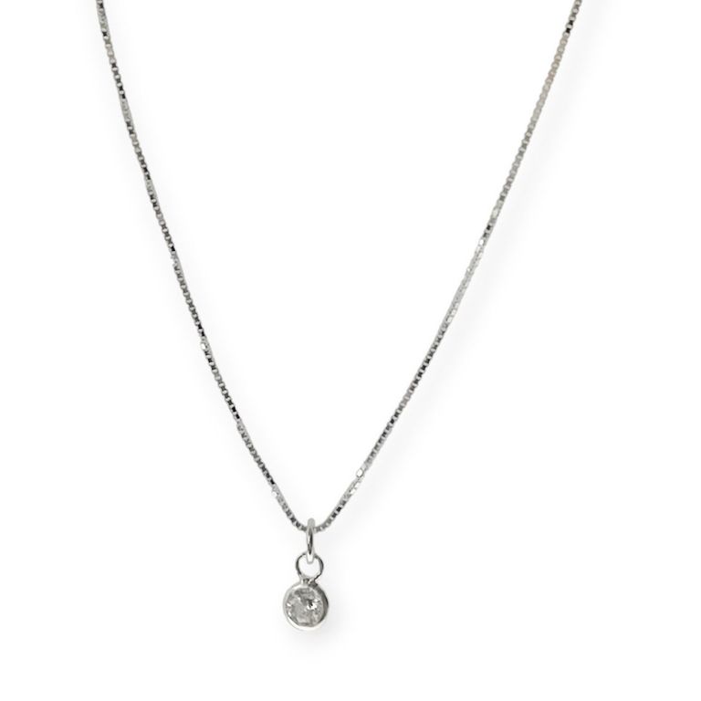 Collar Punto De Luz Cadena Veneciana Plata Fina 925 45CM Plateado TALLA UNICA