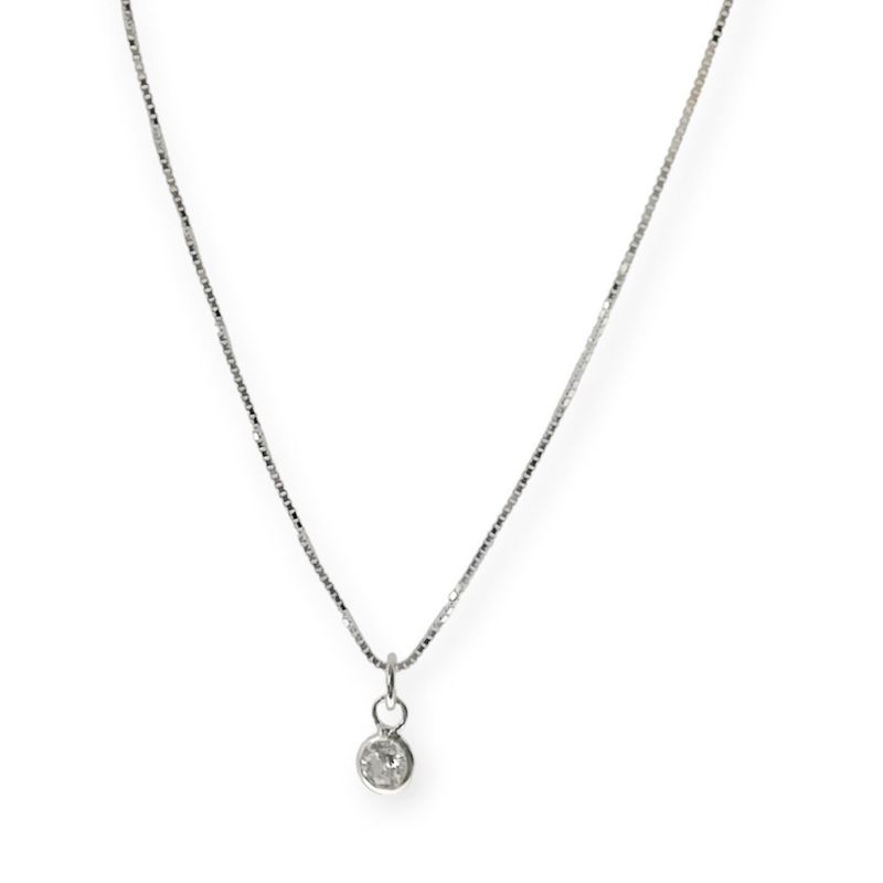 ANDREA COGGIOLA JOYAS - Collar Punto De Luz Cadena Veneciana Plata Fina 925 45CM