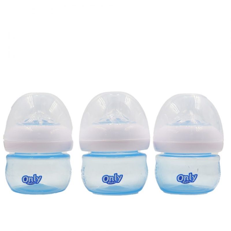 ONLY BABY - Set de 3 Mamaderas para Bebé Azul