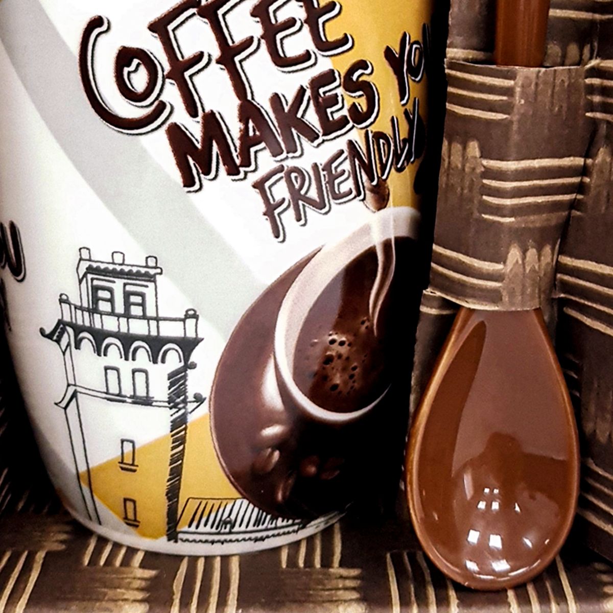 MALLORCA - Tazón Decorativo con Cuchara Friendly 2 Pzas