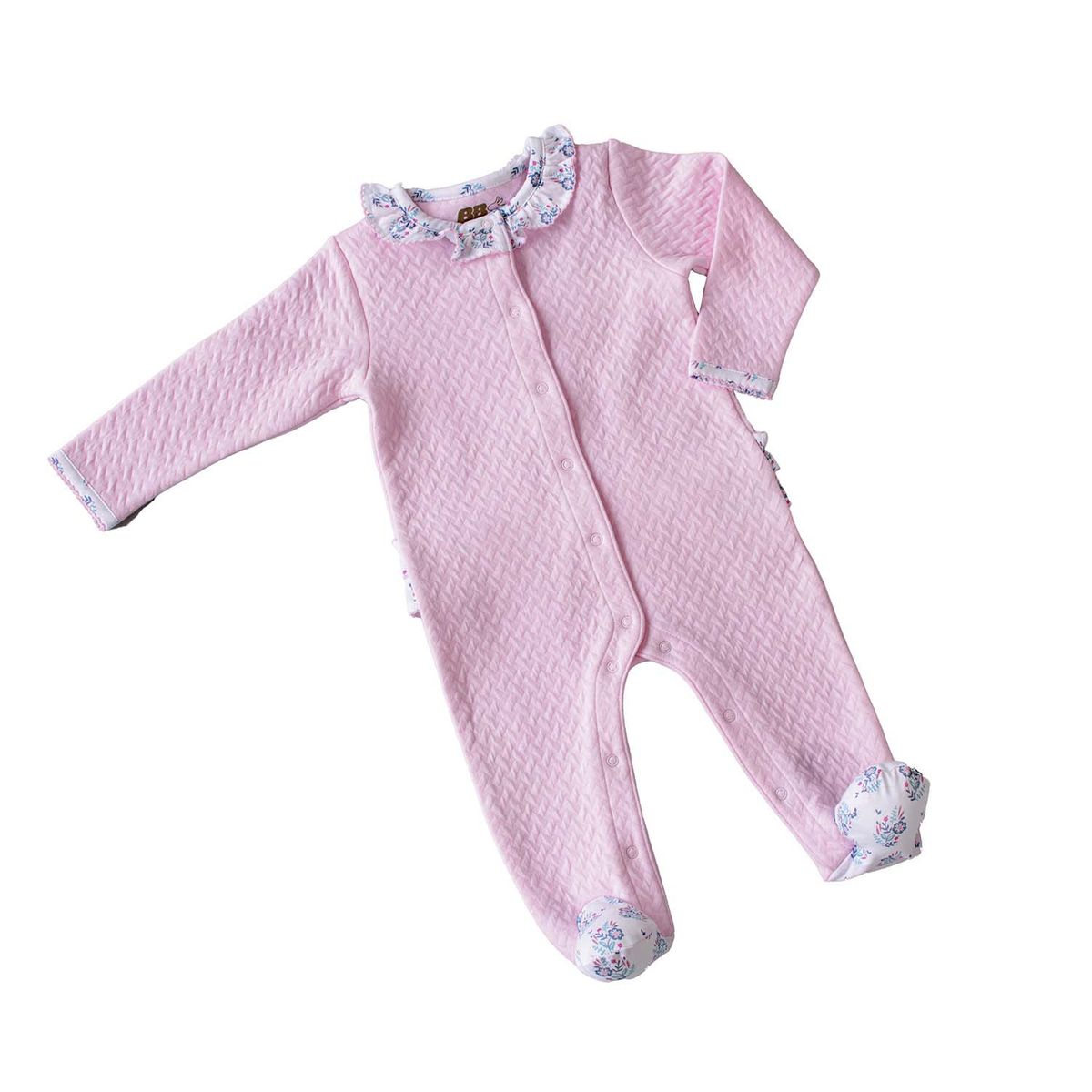 BB MIO - ENTERITO ROBERTA ROSADO CON BRODERI EN CUELLO PIES Y ESPALDA