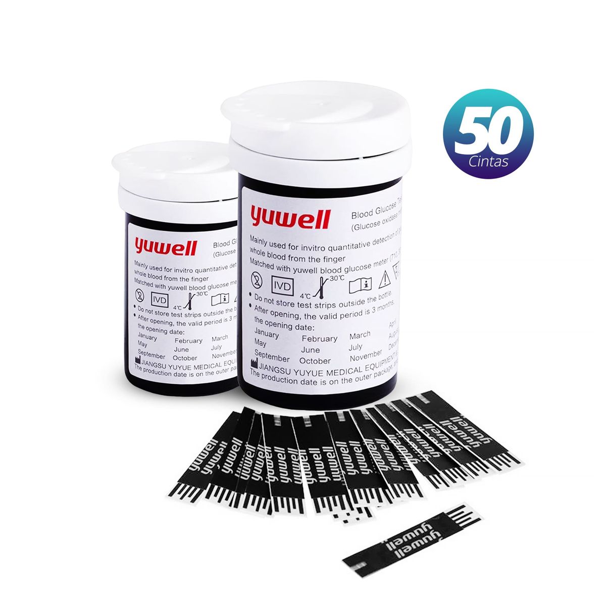 TOPMEDIC - Cintas Tiras Reactivas Glucómetro Yuwell 582 x 50 Unidades