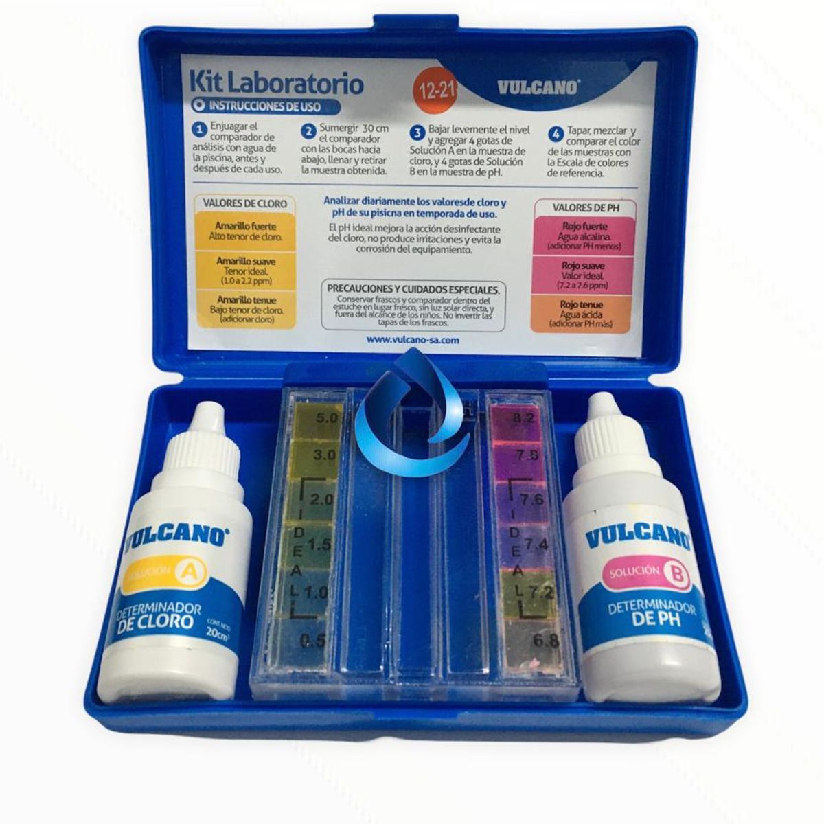 VULCANO - Tester Vulcano Para Medir Cloro Y Ph Para Piscinas
