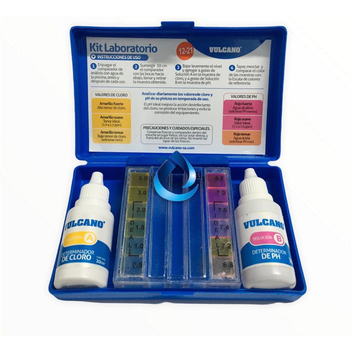 VULCANO - Tester Vulcano Para Medir Cloro Y Ph Para Piscinas