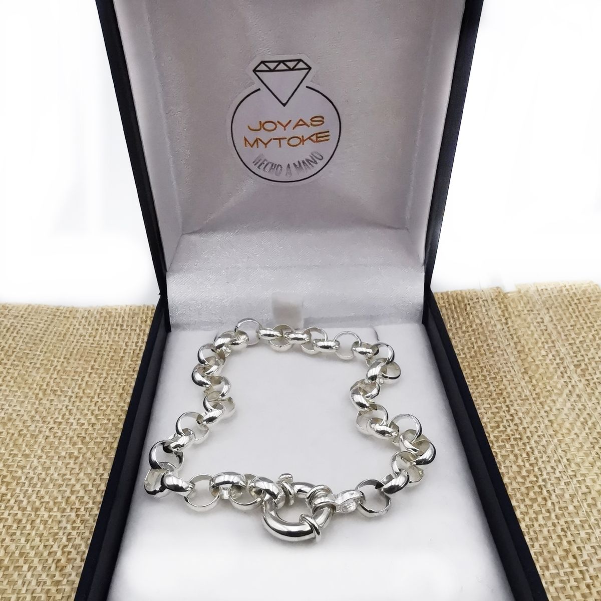 JOYAS MYTOKE - Pulsera Rolo Broche Timon Plata 925 Mujer Elegante