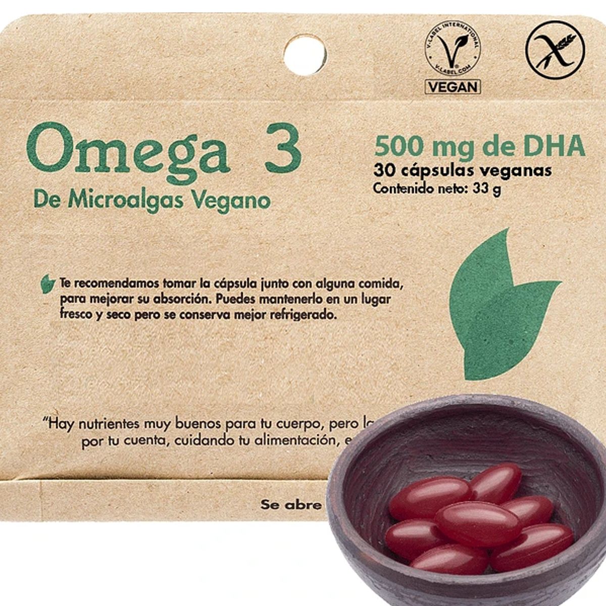 DULZURA NATURAL - OMEGA-3 VEGANO-MICROALGAS X 30CAPS 500mg DHA