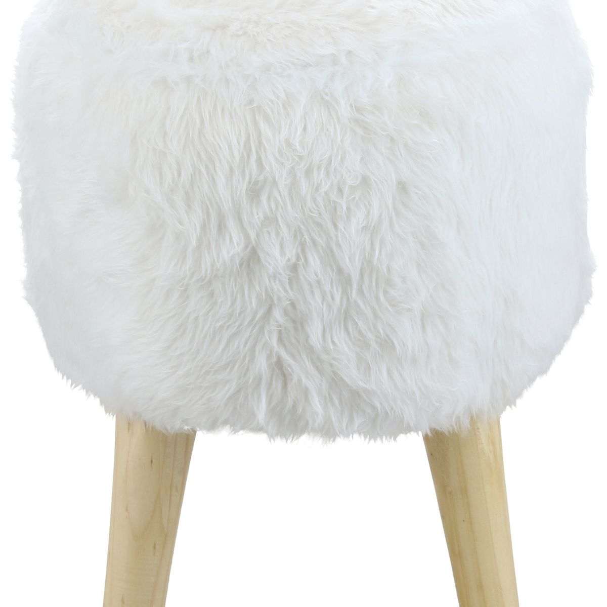 GENERICO - Pouf Bird Blanco Piel Sintética 35x35x45 cm Máxima Design