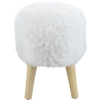 Pouf Bird Blanco Piel Sintética 35x35x45 cm Máxima Design