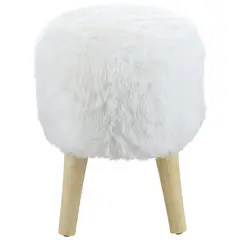 GENERICO - Pouf Bird Blanco Piel Sintética 35x35x45 cm Máxima Design