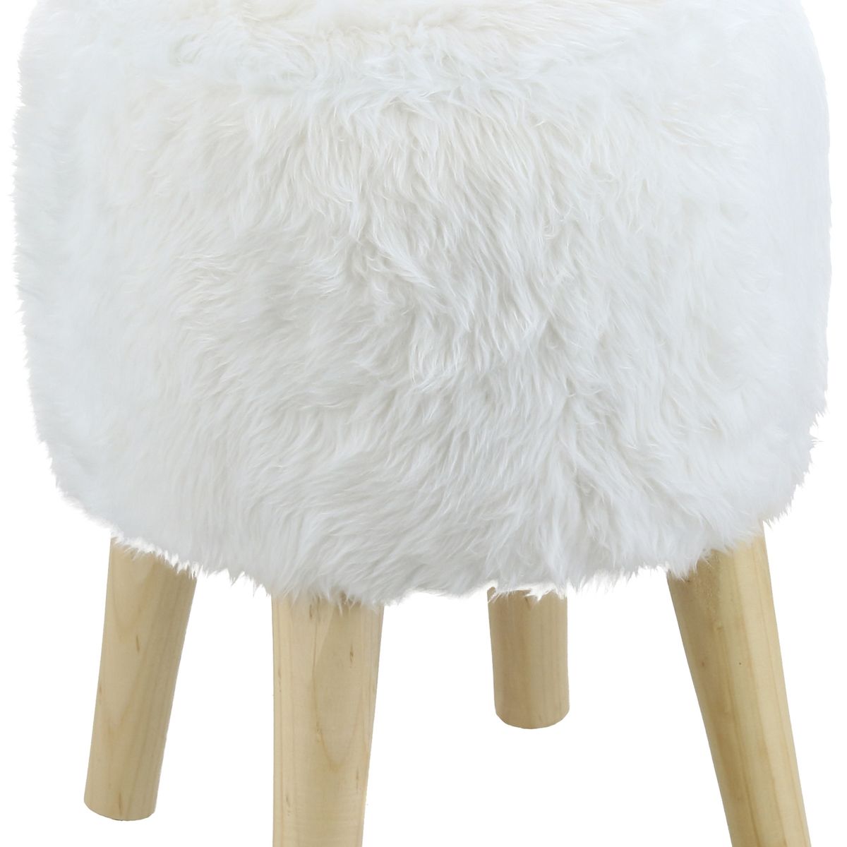 GENERICO - Pouf Bird Blanco Piel Sintética 35x35x45 cm Máxima Design