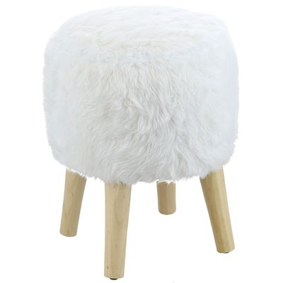 Imagen 2 del producto Pouf Bird Blanco Piel Sintética 35x35x45 cm Máxima Design