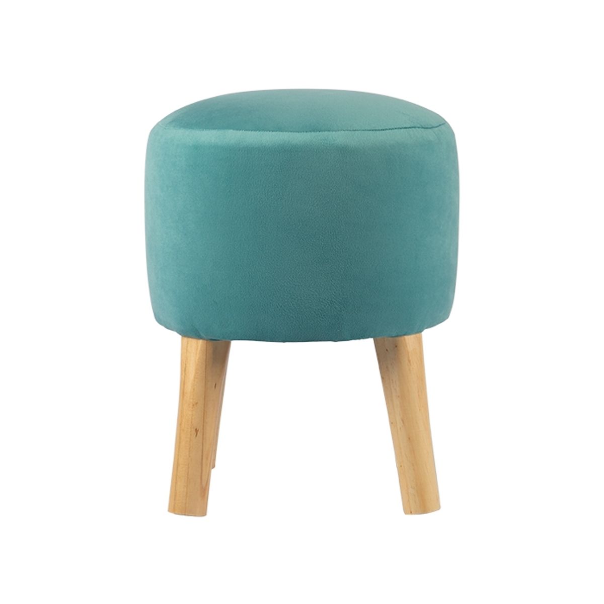 GENERICO - Pouf Bird Turquesa Felpa 35x35x45 cm Máxima Design.