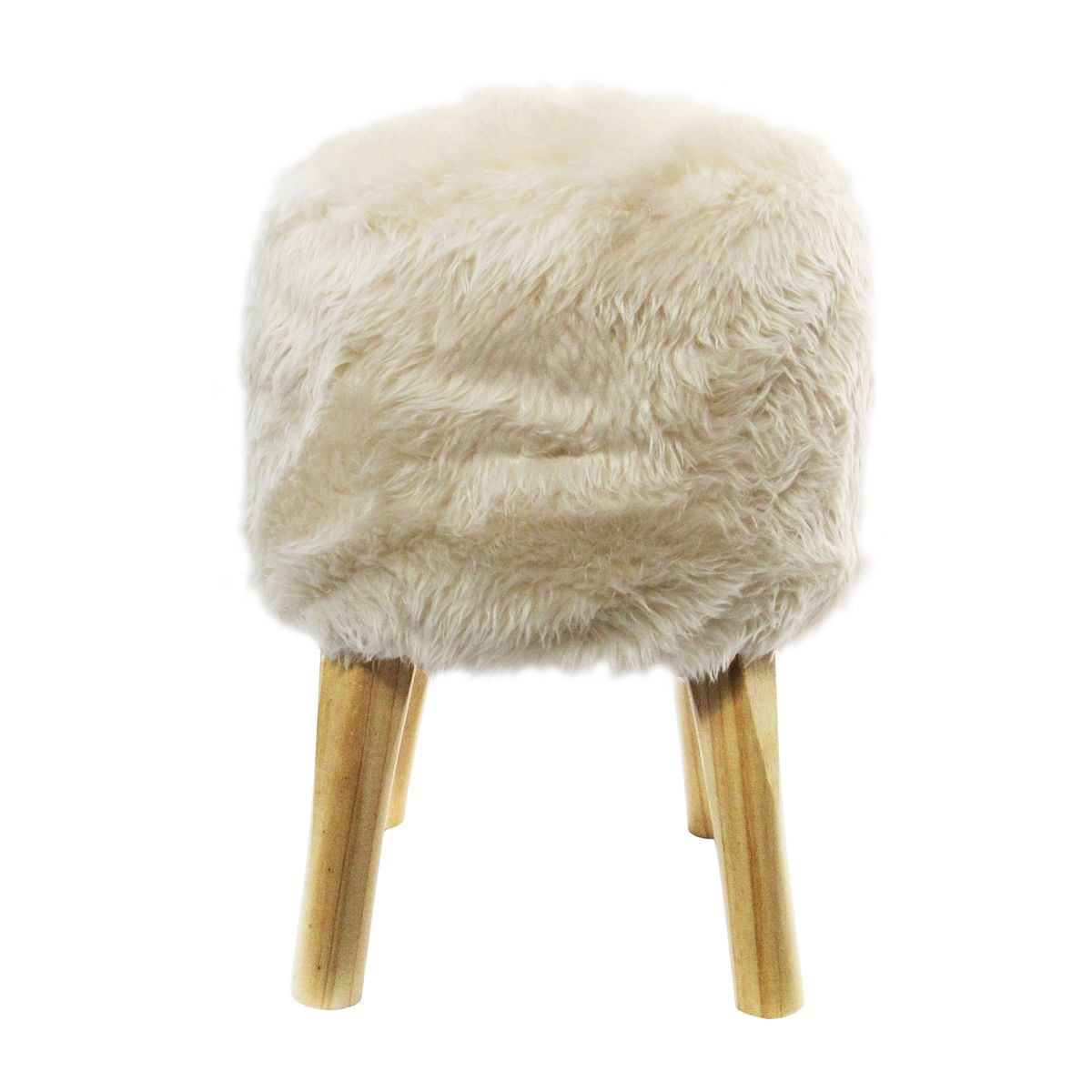 GENERICO - Pouf Bird Crudo Piel Sintética 35x35x45 cm Máxima Design