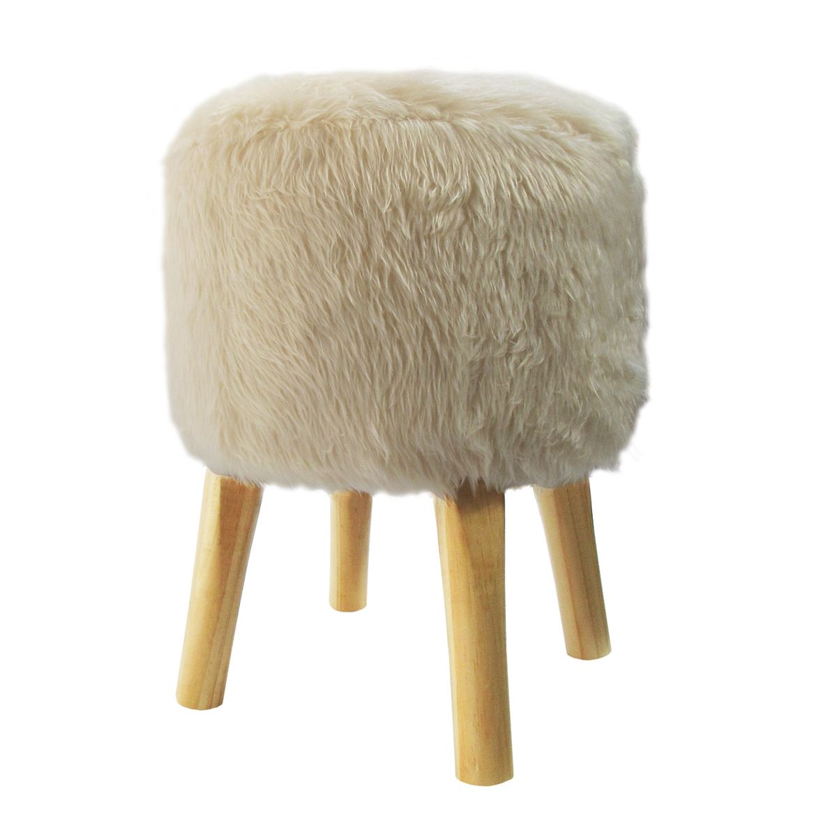 GENERICO - Pouf Bird Crudo Piel Sintética 35x35x45 cm Máxima Design