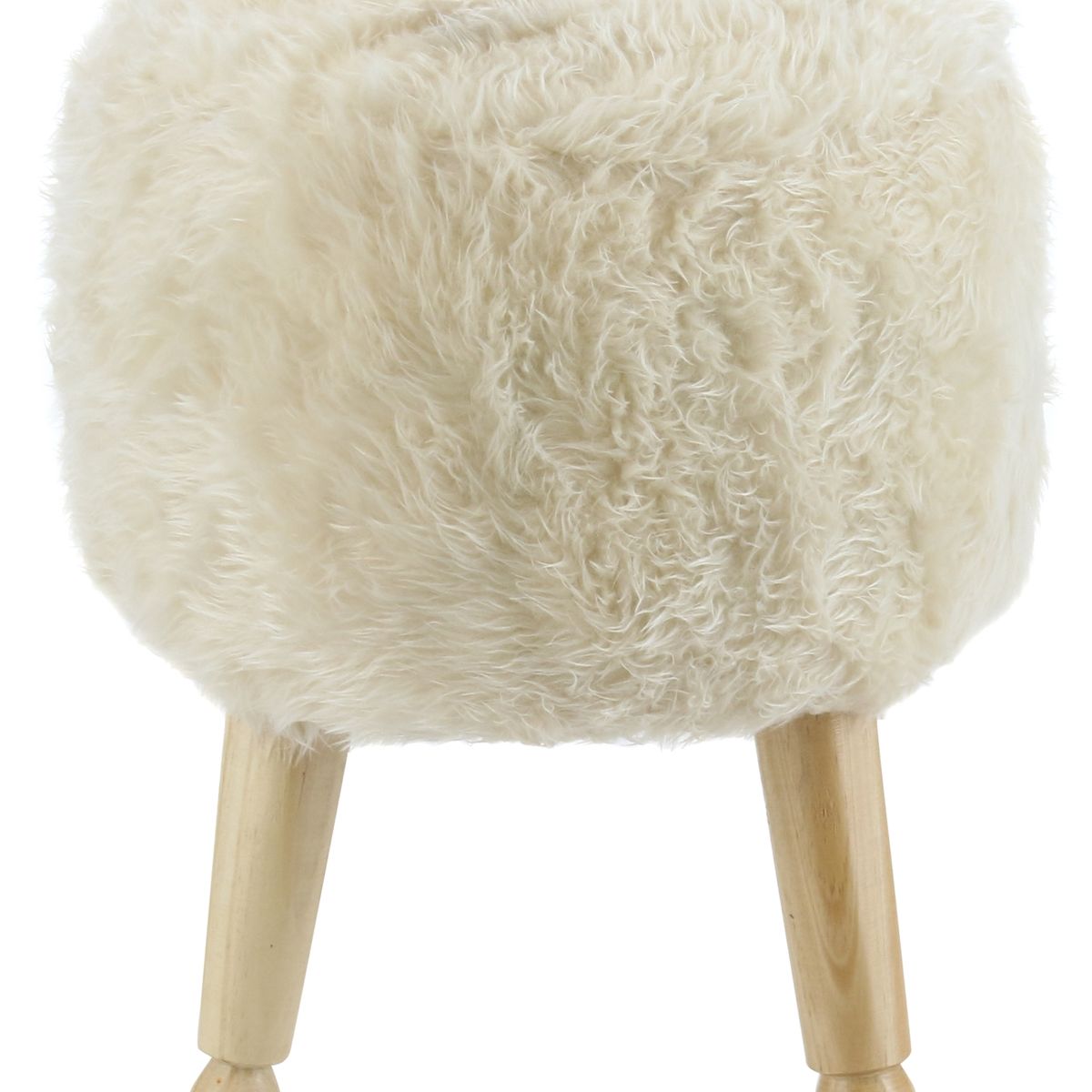 GENERICO - Pouf Bird Diseño Crudo Piel Sintética  35x35x45 cm Máxima Design.