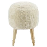 Pouf Bird Diseño Crudo Piel Sintética 35x35x45 cm Máxima Design.