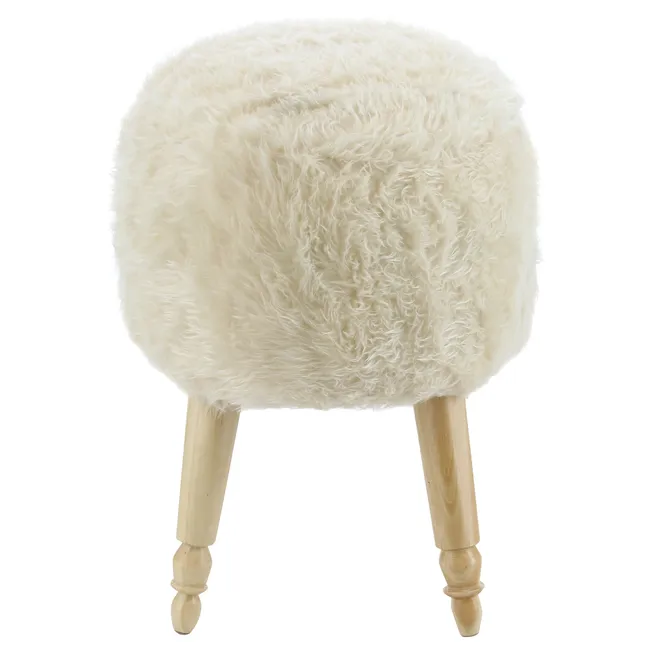 GENERICO - Pouf Bird Diseño Crudo Piel Sintética  35x35x45 cm Máxima Design.