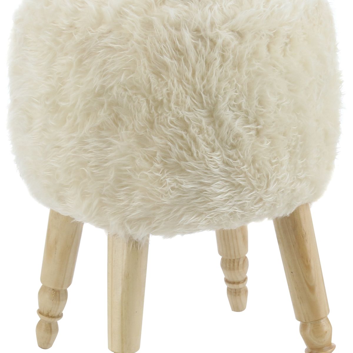 GENERICO - Pouf Bird Diseño Crudo Piel Sintética  35x35x45 cm Máxima Design.