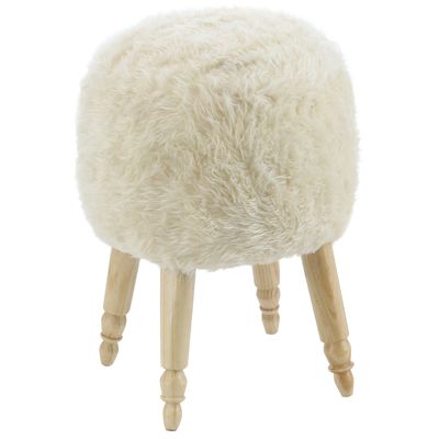 Imagen 2 del producto Pouf Bird Diseño Crudo Piel Sintética 35x35x45 cm Máxima Design.