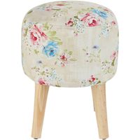 Pouf Bird Flores Estampado 35x35x45 cm Máxima Design