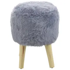 GENERICO - Pouf Bird Gris Piel Sintética 35x35x45 cm Máxima Design