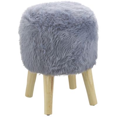 Imagen 2 del producto Pouf Bird Gris Piel Sintética 35x35x45 cm Máxima Design