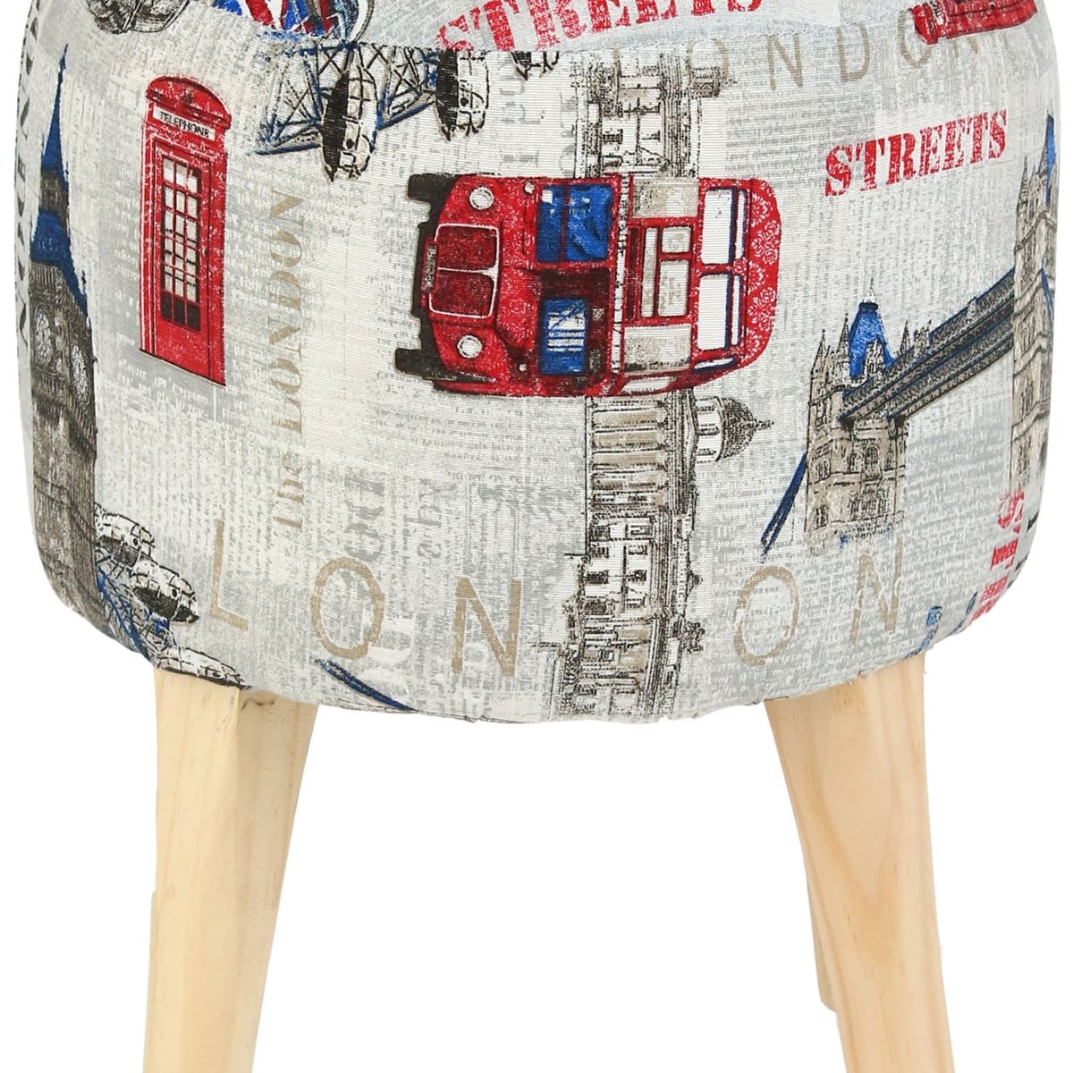 GENERICO - Pouf Bird Londres Estampado 35x35x45 cm Máxima Design