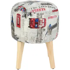 GENERICO - Pouf Bird Londres Estampado 35x35x45 cm Máxima Design