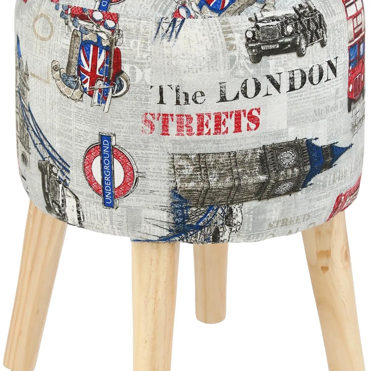 GENERICO - Pouf Bird Londres Estampado 35x35x45 cm Máxima Design