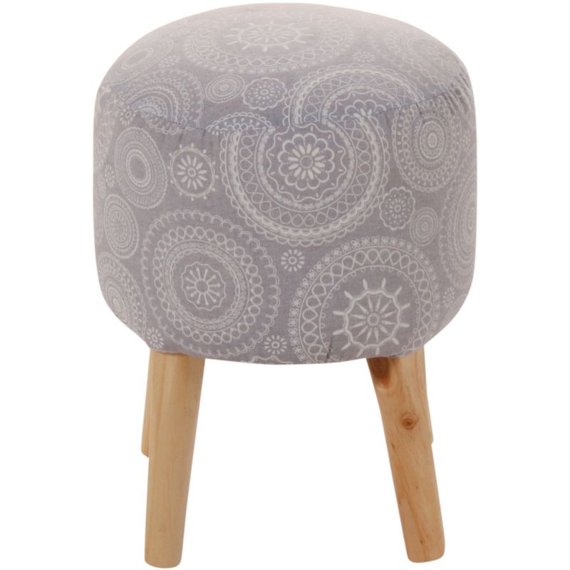 GENERICO - Pouf Bird Mándala Gris Estampado 35x35x45 cm Máxima Design