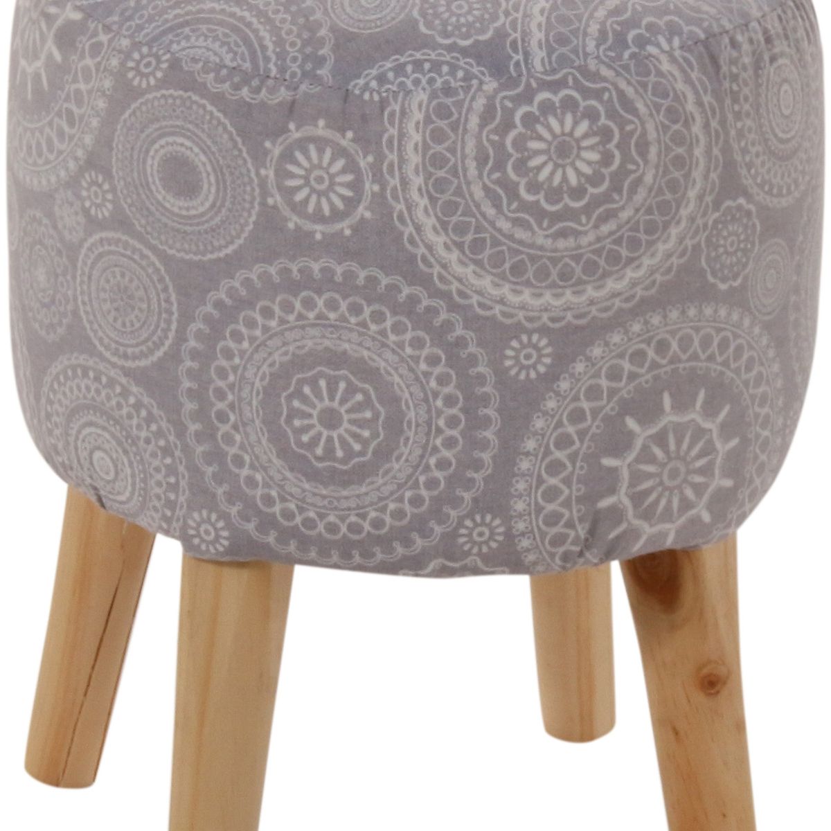 GENERICO - Pouf Bird Mándala Gris Estampado 35x35x45 cm Máxima Design